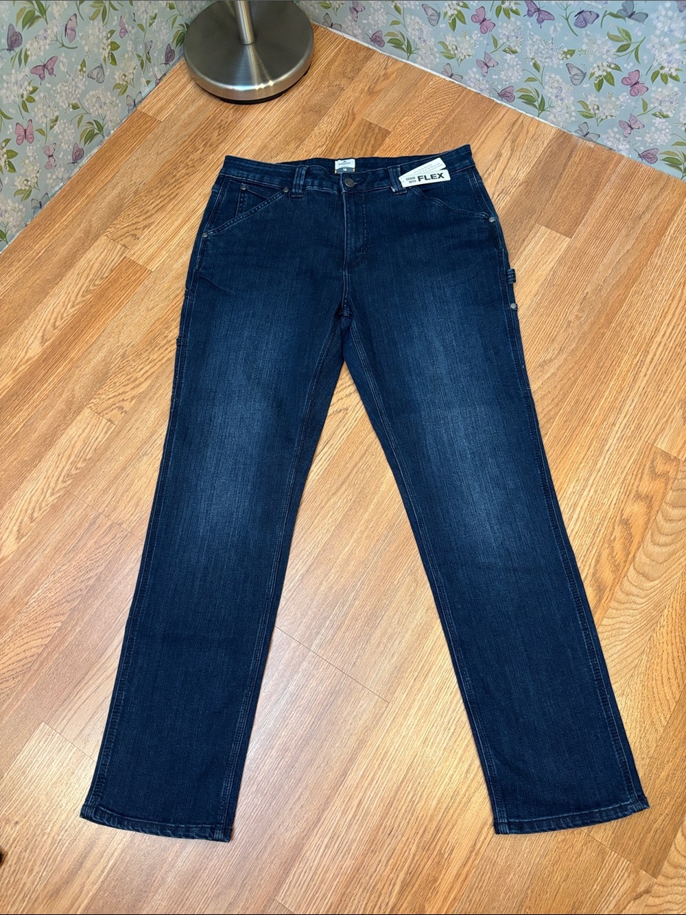 NWT Ridgecut Toughwear Flex Utility Dark Blue Jean slim straight fit. Size 16.